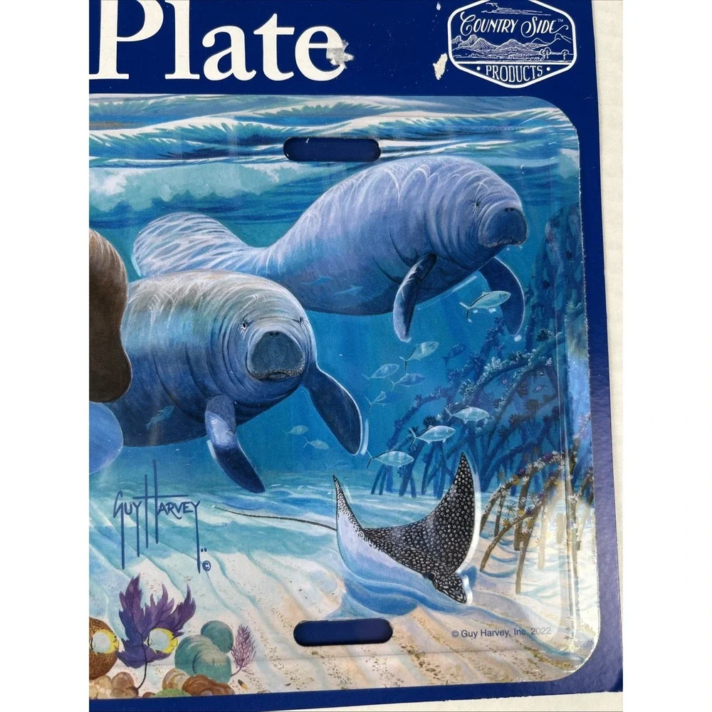 Guy Harvey License Plate Manatees‎ & Stingray New